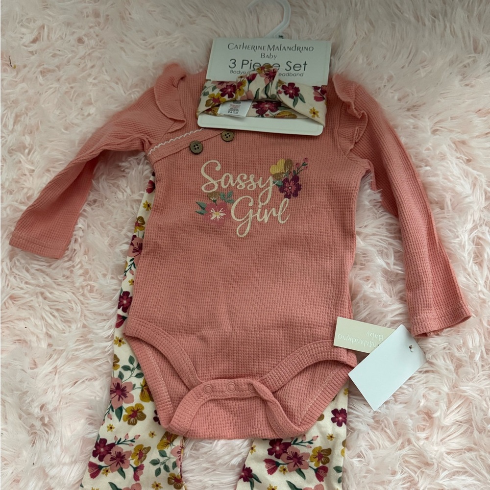 Catherine Malandrino Pink Sassy Girl Bodysuit Set